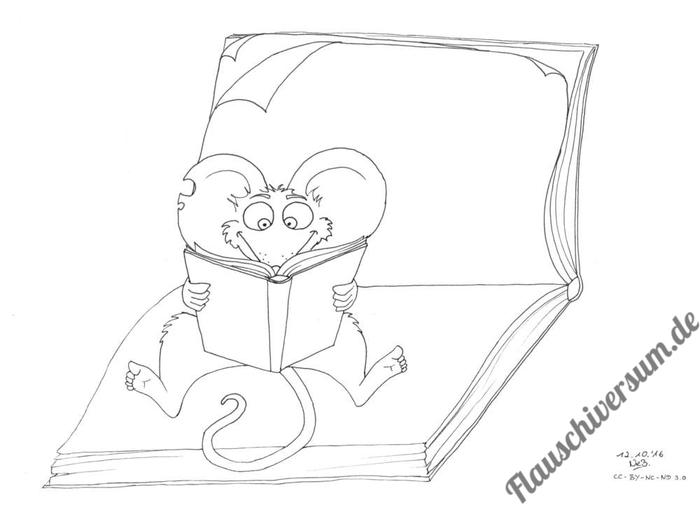 Skizze Ratte auf Buch